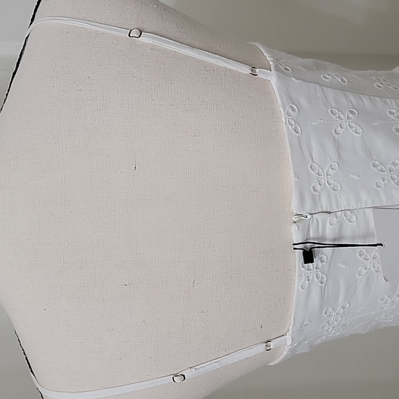 Zara Size M White Eyelet Fit & Flare Halter Mini Dress, NEW with Tag - Picture 5 of 13